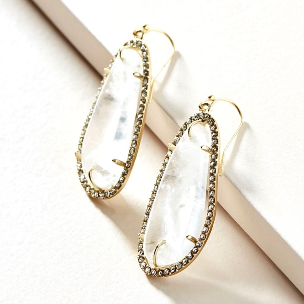 NWT Anthropologie Sohla Moonstone Crystal Earrings - Picture 12 of 14